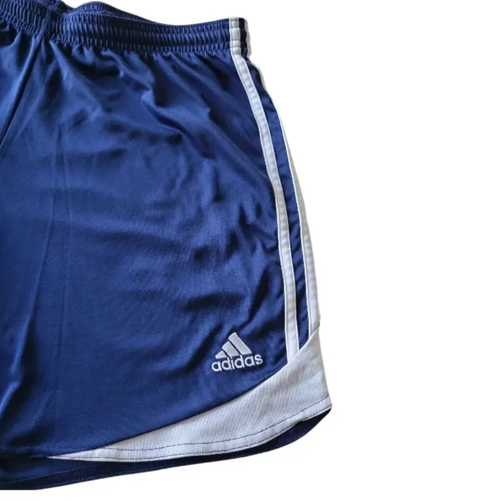 ADIDAS Blue/White Stripe ClimaCool 100% Polyester Athletic Shorts Size‎ L